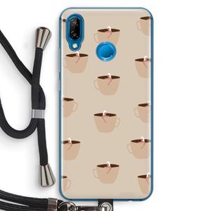 CaseCompany Morning coffee: Huawei P20 Lite Transparant Hoesje met koord