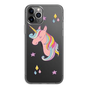 CaseCompany Roze eenhoorn: iPhone 11 Pro Transparant Hoesje