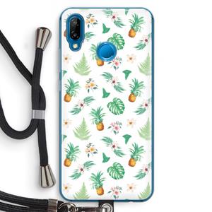 CaseCompany Ananas bladeren: Huawei P20 Lite Transparant Hoesje met koord