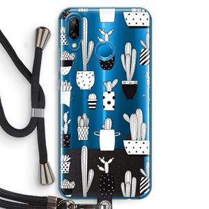 CaseCompany Cactusmotief: Huawei P20 Lite Transparant Hoesje met koord
