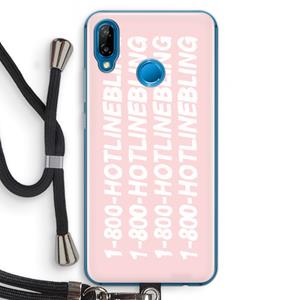 CaseCompany Hotline bling pink: Huawei P20 Lite Transparant Hoesje met koord