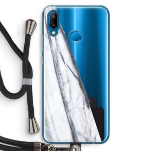 CaseCompany Gestreepte marmer: Huawei P20 Lite Transparant Hoesje met koord