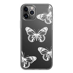 CaseCompany White butterfly: iPhone 11 Pro Transparant Hoesje