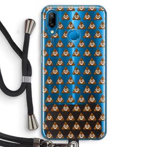 CaseCompany Poop emoji: Huawei P20 Lite Transparant Hoesje met koord