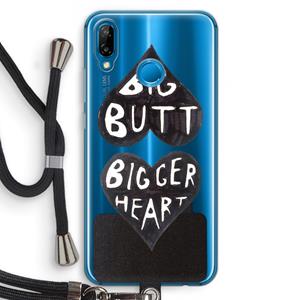 CaseCompany Big butt bigger heart: Huawei P20 Lite Transparant Hoesje met koord