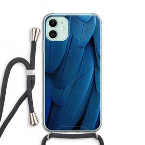CaseCompany Pauw: iPhone 11 Transparant Hoesje met koord