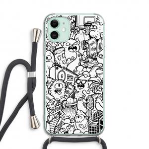 CaseCompany Vexx City #2: iPhone 11 Transparant Hoesje met koord