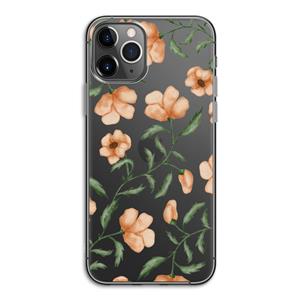 CaseCompany Peachy flowers: iPhone 11 Pro Transparant Hoesje