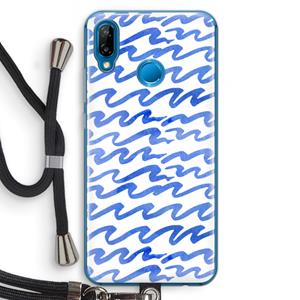 CaseCompany Blauwe golven: Huawei P20 Lite Transparant Hoesje met koord