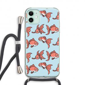 CaseCompany Blub: iPhone 11 Transparant Hoesje met koord