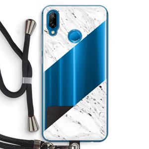 CaseCompany Biggest stripe: Huawei P20 Lite Transparant Hoesje met koord
