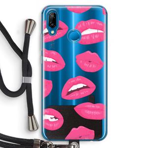 CaseCompany Bite my lip: Huawei P20 Lite Transparant Hoesje met koord