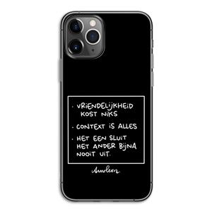 CaseCompany Mijn Motto's: iPhone 11 Pro Transparant Hoesje