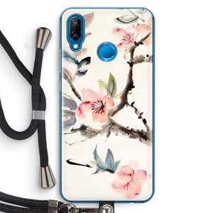 CaseCompany Japanse bloemen: Huawei P20 Lite Transparant Hoesje met koord
