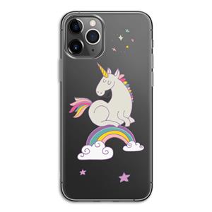 CaseCompany Regenboog eenhoorn: iPhone 11 Pro Transparant Hoesje