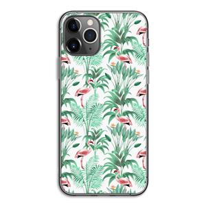 CaseCompany Flamingo bladeren: iPhone 11 Pro Transparant Hoesje