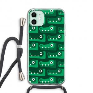 CaseCompany Crocs: iPhone 11 Transparant Hoesje met koord