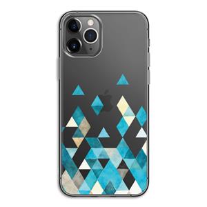 CaseCompany Gekleurde driehoekjes blauw: iPhone 11 Pro Transparant Hoesje