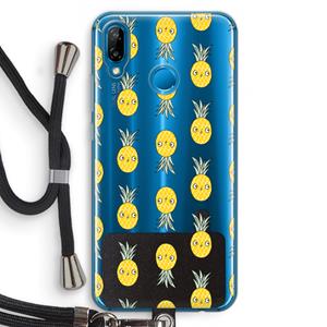 CaseCompany Ananas: Huawei P20 Lite Transparant Hoesje met koord