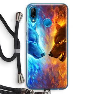 CaseCompany Fire & Ice: Huawei P20 Lite Transparant Hoesje met koord