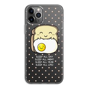 CaseCompany Sleep All Day: iPhone 11 Pro Transparant Hoesje