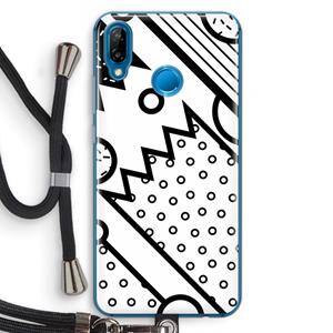 CaseCompany Pop Art #4: Huawei P20 Lite Transparant Hoesje met koord