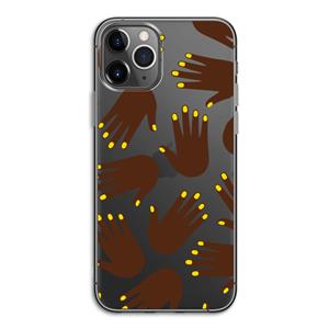 CaseCompany Hands dark: iPhone 11 Pro Transparant Hoesje