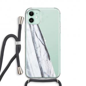 CaseCompany Gestreepte marmer: iPhone 11 Transparant Hoesje met koord
