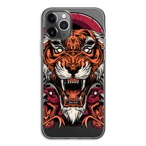 CaseCompany Tiger and Rattlesnakes: iPhone 11 Pro Transparant Hoesje