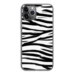 CaseCompany Zebra pattern: iPhone 11 Pro Transparant Hoesje