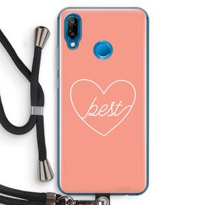 CaseCompany Best heart: Huawei P20 Lite Transparant Hoesje met koord