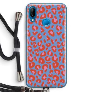 CaseCompany Leopard blue: Huawei P20 Lite Transparant Hoesje met koord