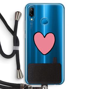 CaseCompany Hartje: Huawei P20 Lite Transparant Hoesje met koord