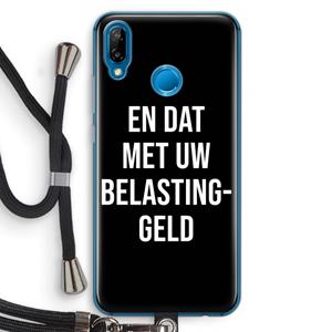CaseCompany Belastinggeld - Zwart: Huawei P20 Lite Transparant Hoesje met koord