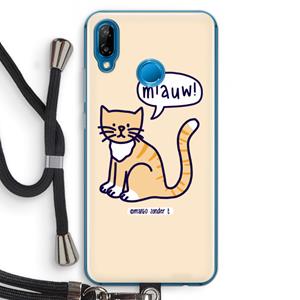 CaseCompany Miauw: Huawei P20 Lite Transparant Hoesje met koord