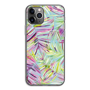 CaseCompany Tropical Palms Blue: iPhone 11 Pro Transparant Hoesje