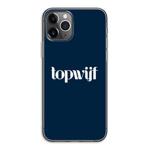 CaseCompany Topwijf Navy: iPhone 11 Pro Transparant Hoesje
