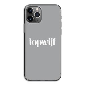 CaseCompany Topwijf Grijs Wit: iPhone 11 Pro Transparant Hoesje