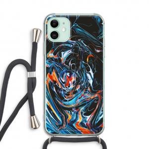 CaseCompany Black Unicorn: iPhone 11 Transparant Hoesje met koord