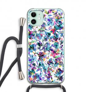 CaseCompany Hibiscus Flowers: iPhone 11 Transparant Hoesje met koord