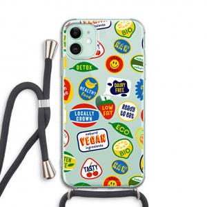CaseCompany Fruitsticker: iPhone 11 Transparant Hoesje met koord