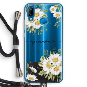 CaseCompany Daisies: Huawei P20 Lite Transparant Hoesje met koord