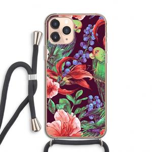 CaseCompany Papegaaien: iPhone 11 Pro Transparant Hoesje met koord