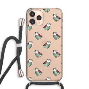 CaseCompany Vogeltjes: iPhone 11 Pro Transparant Hoesje met koord