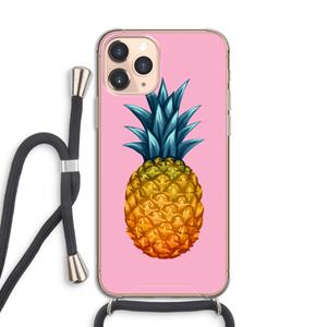 CaseCompany Grote ananas: iPhone 11 Pro Transparant Hoesje met koord