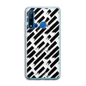CaseCompany Zwarte vegen: Huawei P20 Lite (2019) Transparant Hoesje