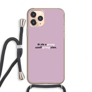 CaseCompany uzelf graag zien: iPhone 11 Pro Transparant Hoesje met koord