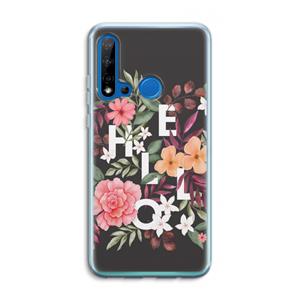 CaseCompany Hello in flowers: Huawei P20 Lite (2019) Transparant Hoesje