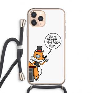 CaseCompany Geen Gezeik: iPhone 11 Pro Transparant Hoesje met koord