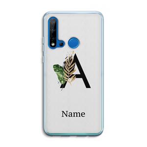 CaseCompany Charcoal Flora: Huawei P20 Lite (2019) Transparant Hoesje